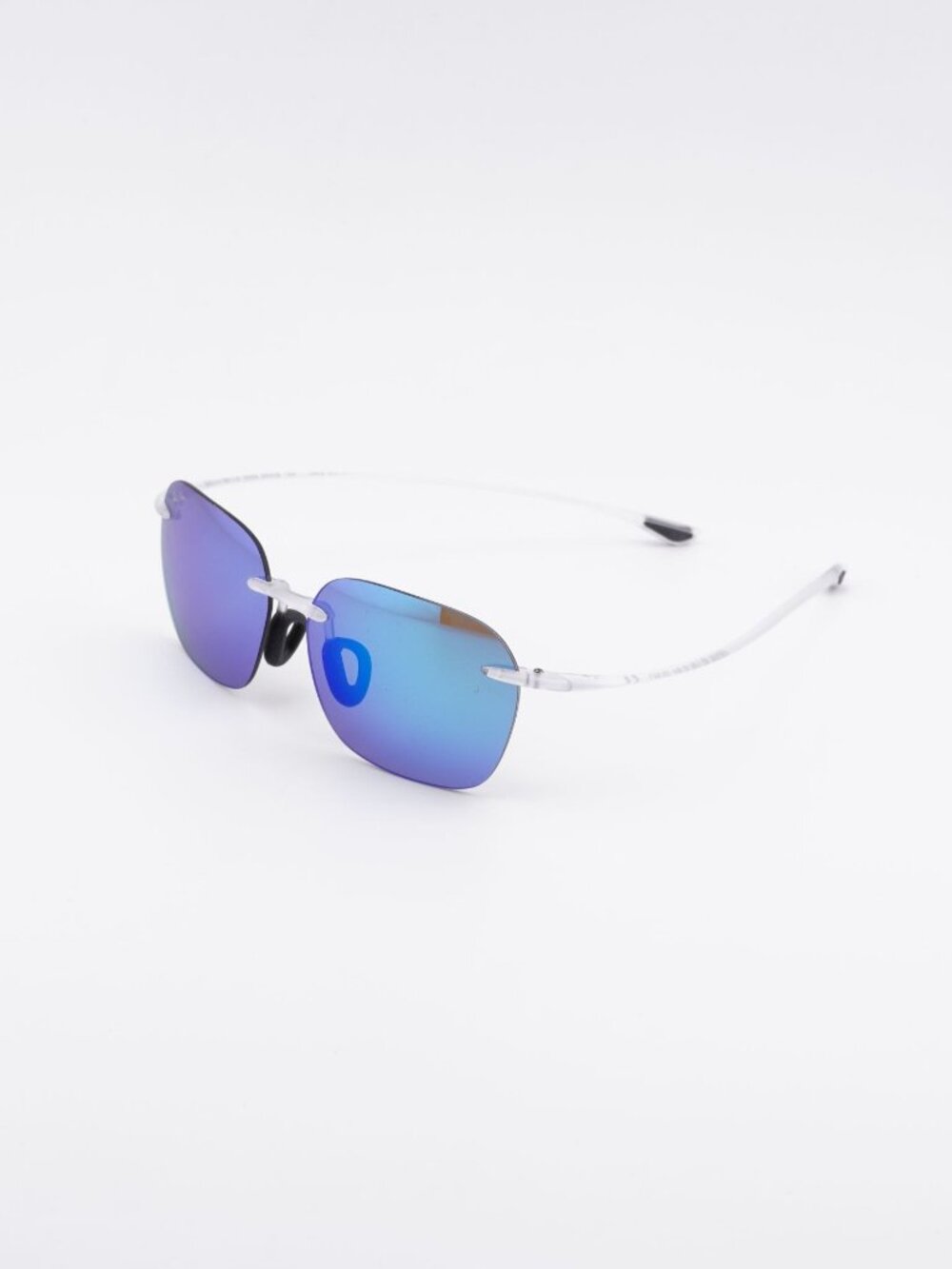 Maui Jim MJ446 05CM Sunglasses White Square Frame, Blue Lenses